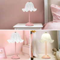 Starnearby Růžová stolní lampa Květinová LED stolní lampa Bezdrátová stolní lampa Vintage květinová lampa Dobíjecí stolní lampa